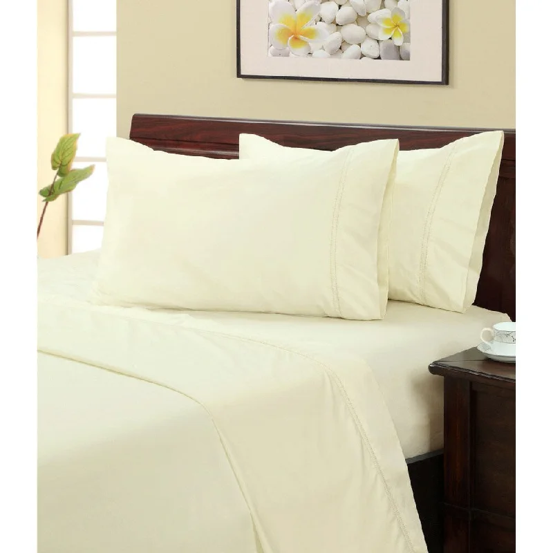 Ivory 500 Thread Count Hemstitch Sheet Set