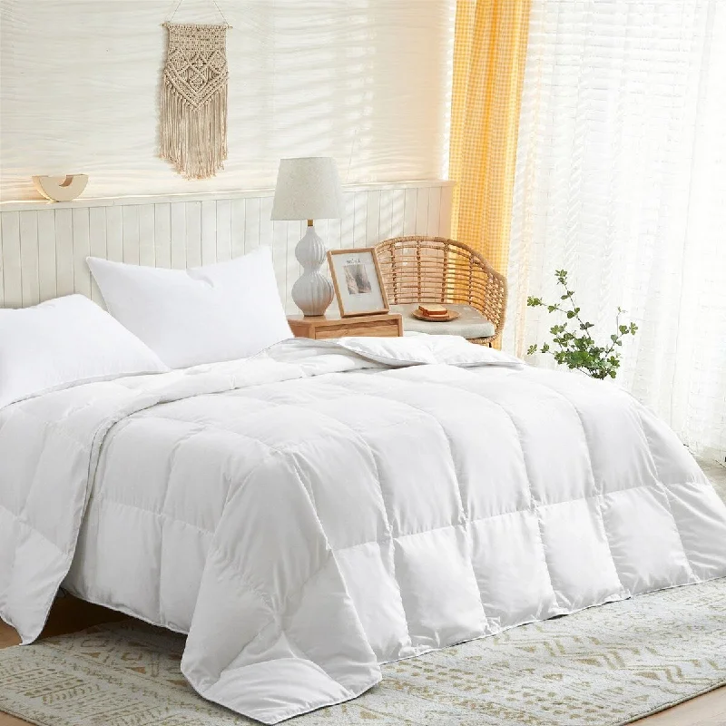 Lightweight Microfiber White Goose Down and Feather Fiber Comforter