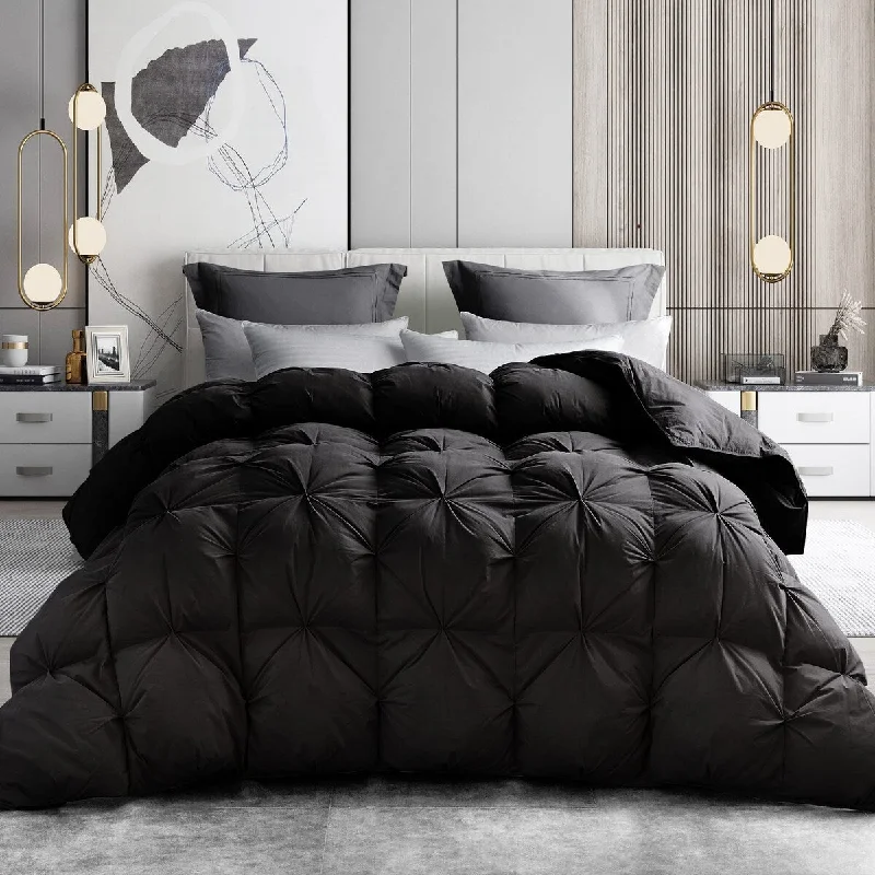 Luxurious Goose Down Comforter Queen Size All Season Down Proof Cotton-Poly Cover Warm Medium Warmth Down Feather Duvet Insert