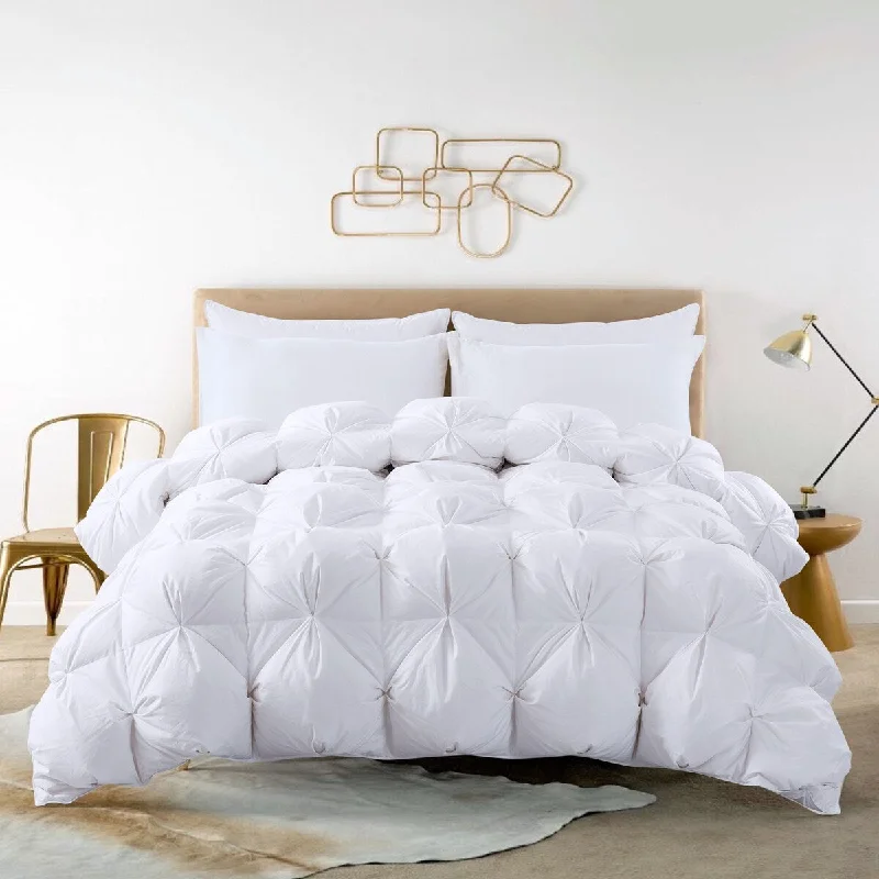 Luxury Pintuck Stitch White Duck Down Comforter