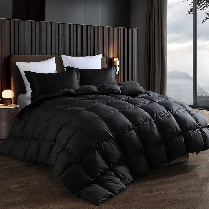 Medium Warmth King Size Goose Down Comforter All Season, Ultra Soft 100% Down-Proof Cover Pinch Pleat Down Feathers Duvet Insert