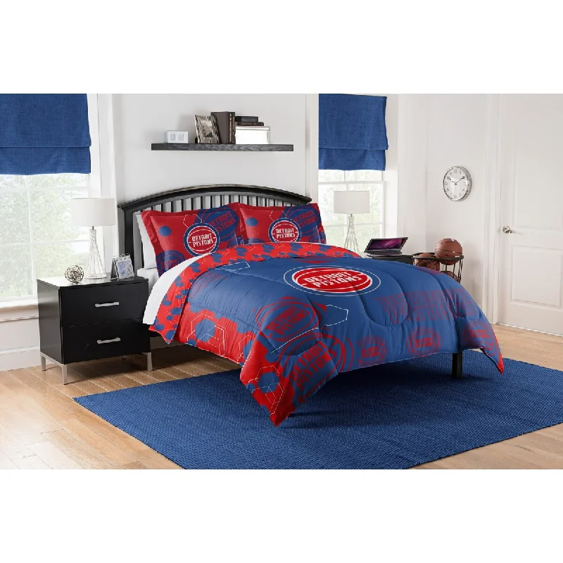 NBA 849 Pistons Hexagon F/Q Comforter Set