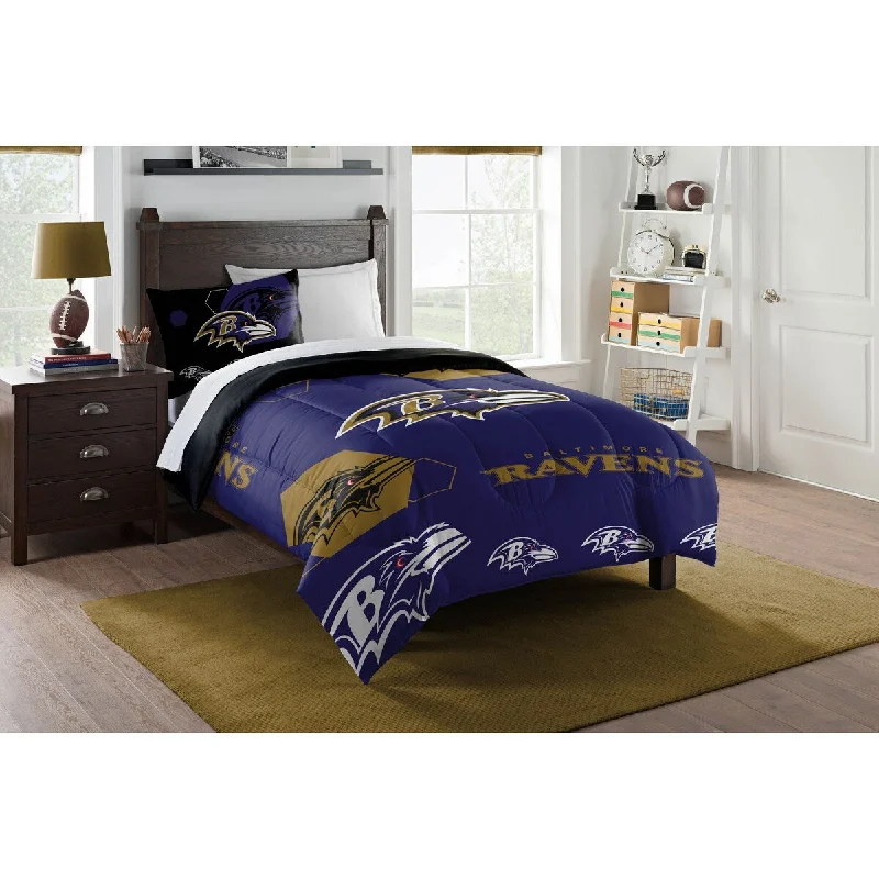 NFL 862 Ravens Hexagon Twin Comforter