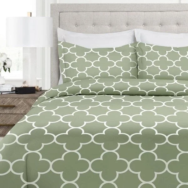 Porch & Den Nisqually Quatrefoil Pattern 3-piece Duvet Cover Set