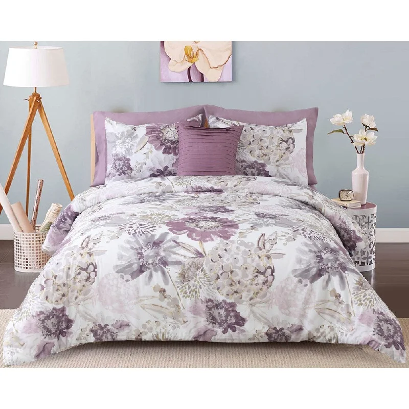 Sienna Comforter Set Queen in Purple