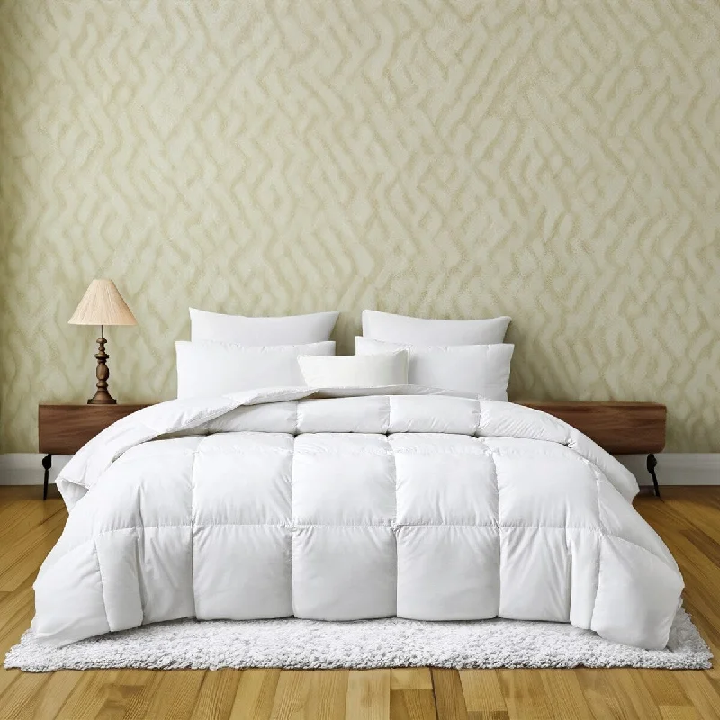 Tencel Natural Cotton Shell Hungarian 850 Fill Power White Goose Down Comforter Duvet Insert