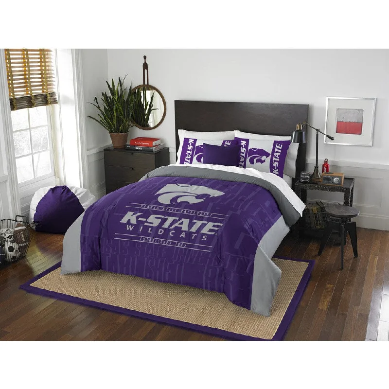 The Northwest Company COL 849 Kansas State Modern Take Grey/Purple Full/Queen 3-piece Comforter Set