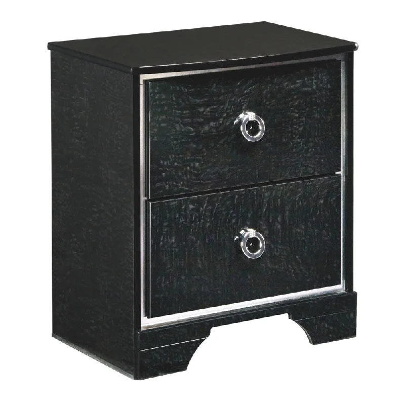 Amrothi Black Two Drawer Night Stand