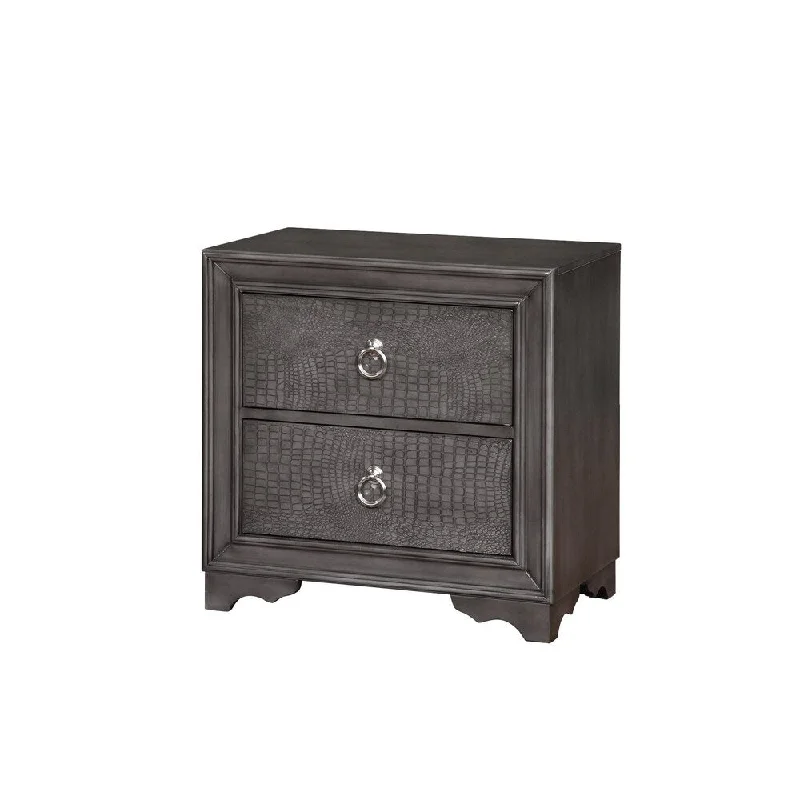 Canon Drive Grey & Silver Glam Nightstand