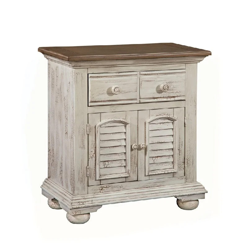 Carlyle Crackled White Storage Nightstand by Greyson Living