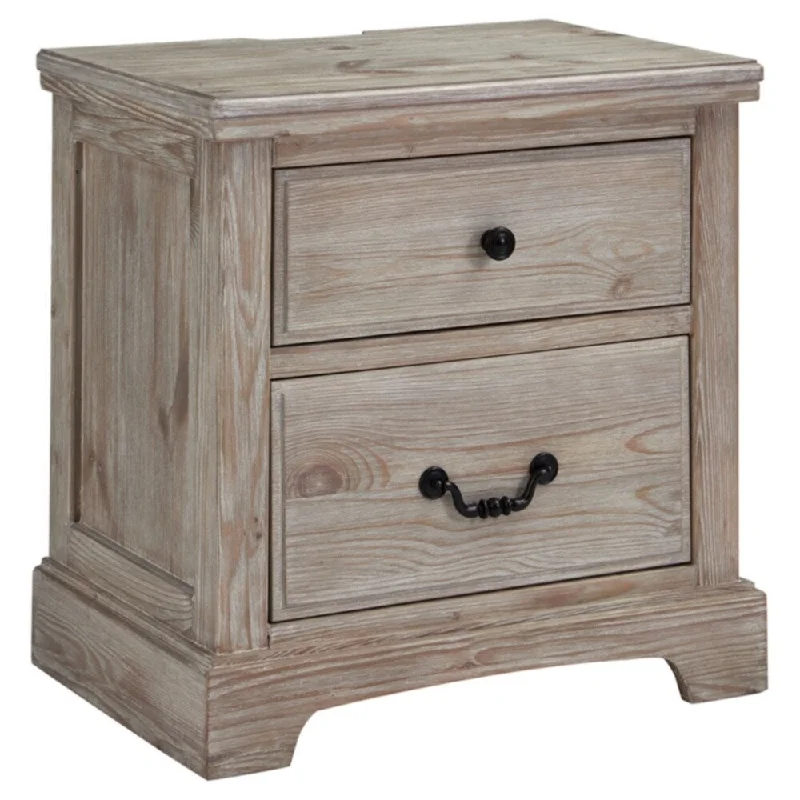 Charmyn Two Drawer Night Stand - Casual Style - Whitewash