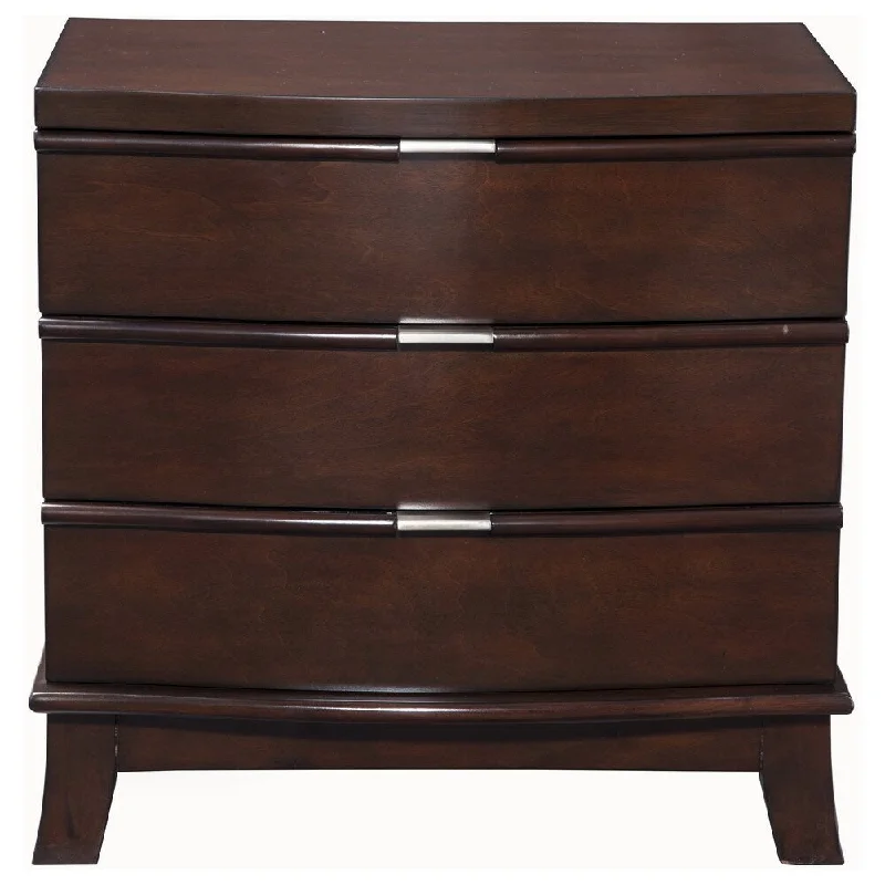 Furniture of America 'Cerali' Three-Drawer Brown Cherry Wood Night Stand