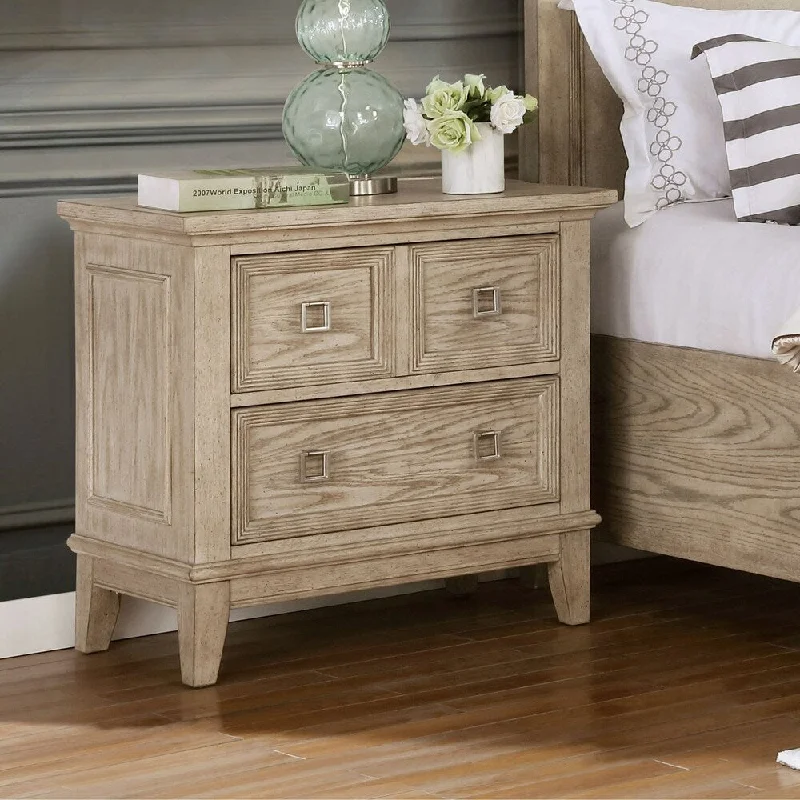 Furniture of America Dazo Rustic Brown Solid Wood Nightstand