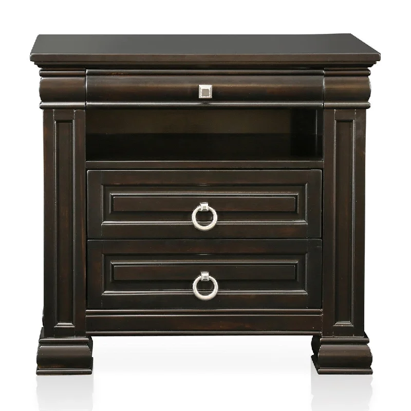 Furniture of America Hiaz Traditional Solid Wood 2-drawer Nightstand