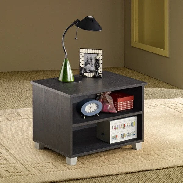 Furniture of America Modern Matte Black Nightstand/ Cabinet