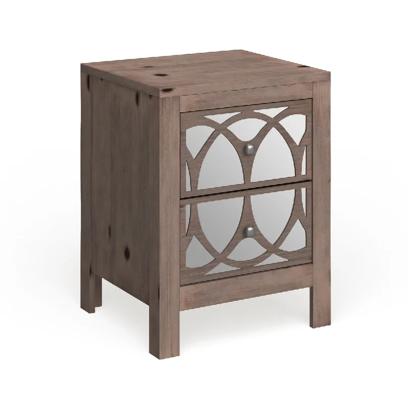 Furniture of America Suez Contemporary Brown Solid Wood Nightstand