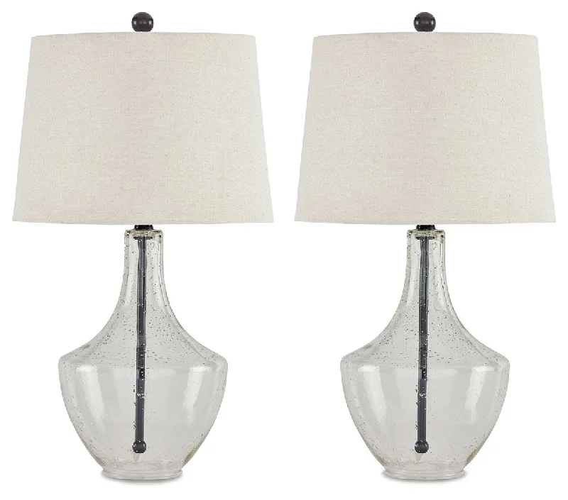 Gregsby - Clear / Black - Glass Table Lamp (Set of 2)