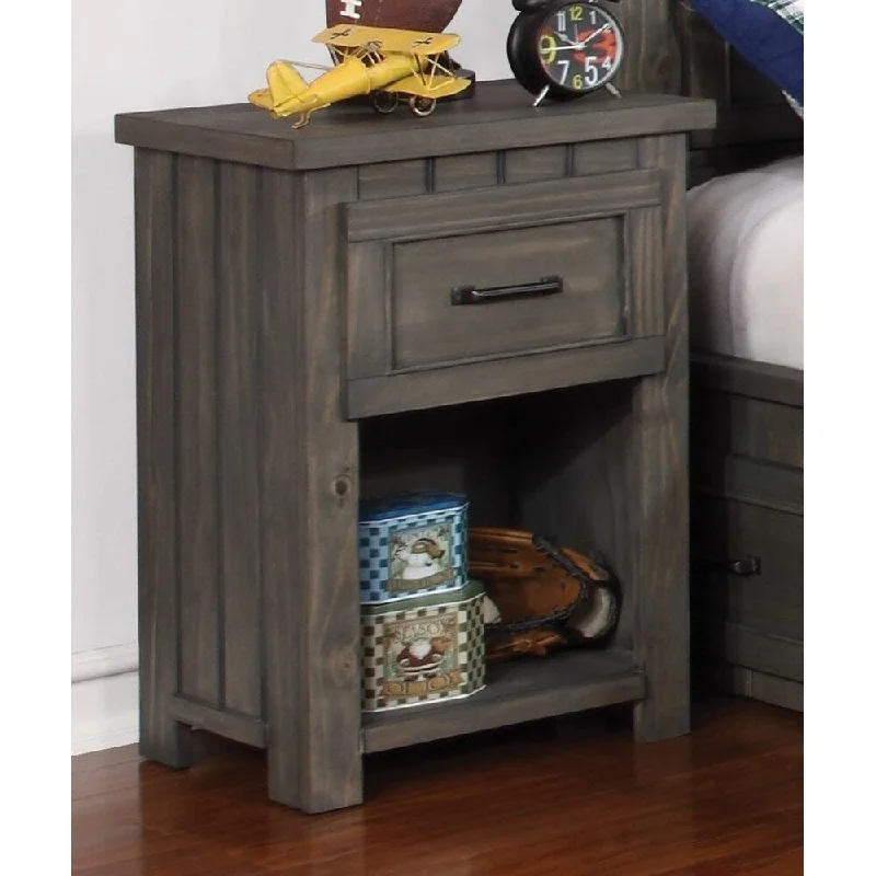 Hartford Gunsmoke 1-drawer Rectangular Nightstand with Open Shelf