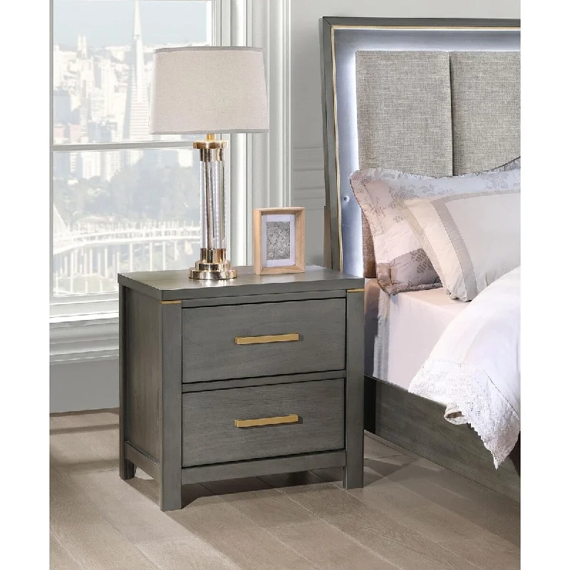 Herndon 2-drawer Grey Nightstand