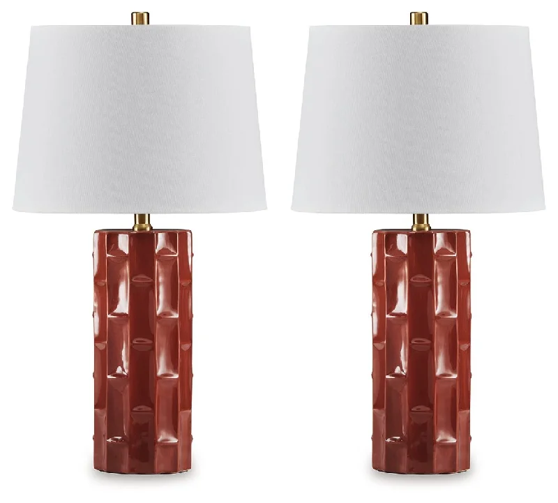 Jacemour - Burnt Umber - Ceramic Table Lamp (Set of 2)