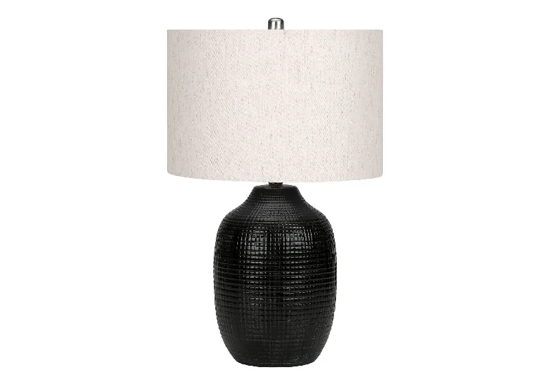 Lighting, Table Lamp, Ceramic, Contemporary - Black, Cream