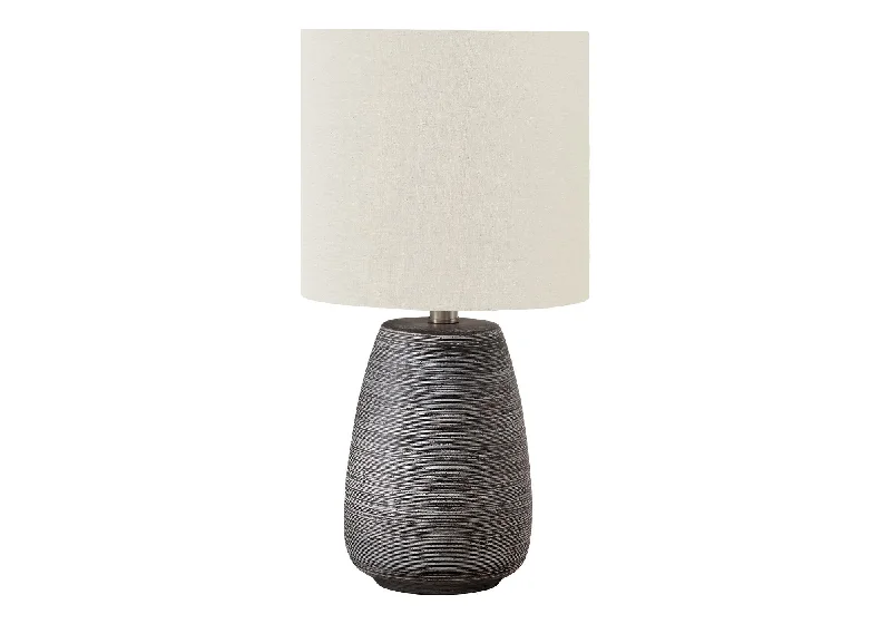 Lighting, Table Lamp, Ceramic, Contemporary - Gray, Cream