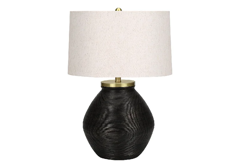 Lighting, Table Lamp, Concrete, Contemporary - Black, Cream