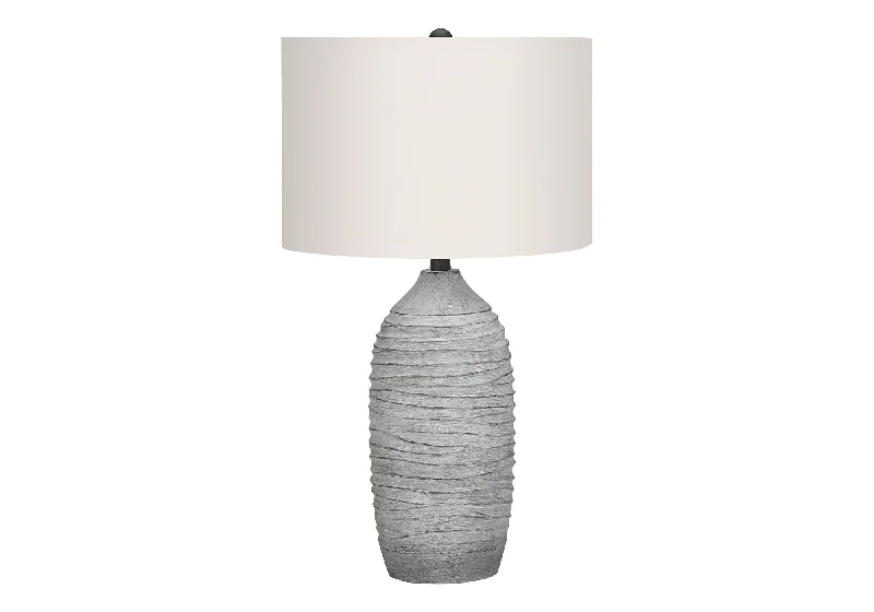 Lighting, Table Lamp, Resin, Modern - Gray, Cream