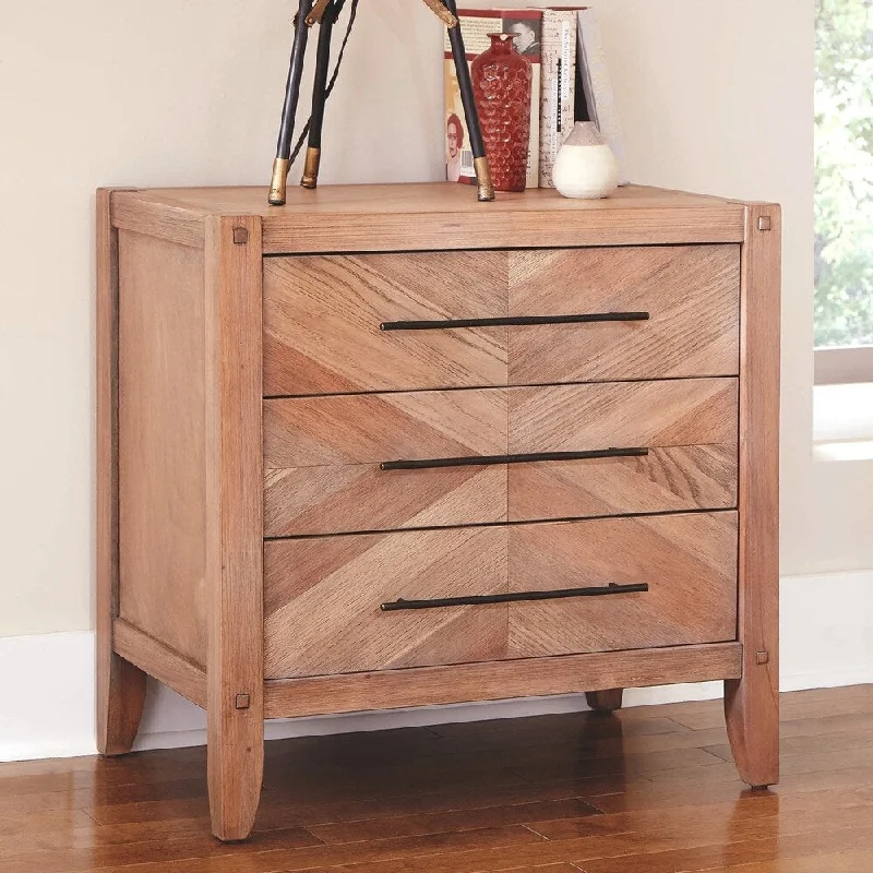 Loft Design Natural Withwashed Wood Nightstand