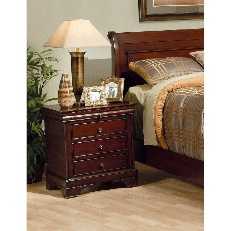 Manning Deep Mahogany 3-drawer Rectangular Nightstand