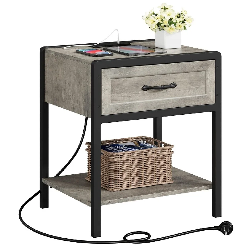 Nightstand with Charging Station