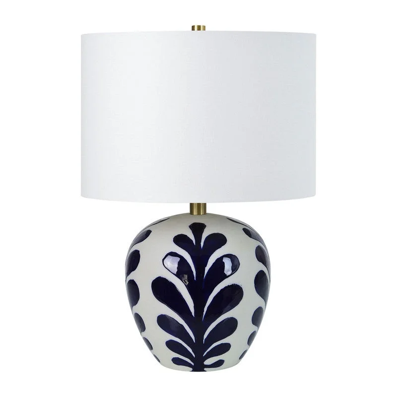 Reese Table Lamp - White/Navy