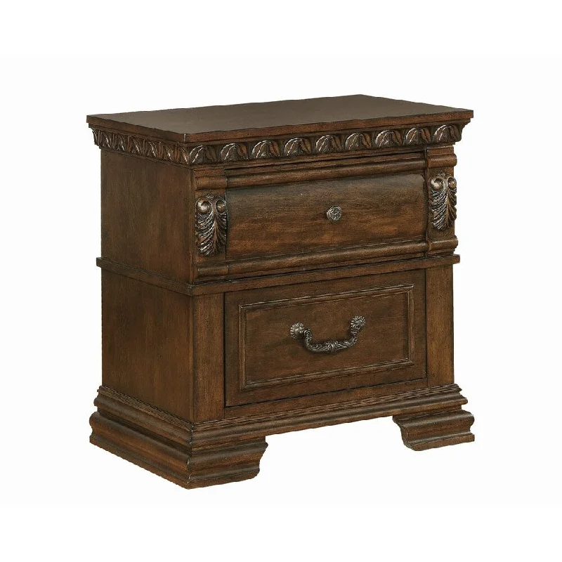 Royal Dawn Warm Bourbon 2-drawer Nightstand