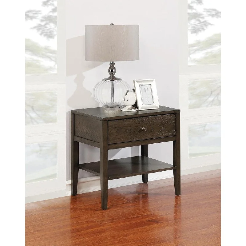 Rylene Ash Brown 1-drawer Nightstand with USB outlet