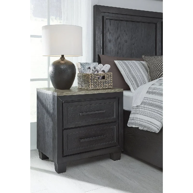 Signature Design by Ashley Foyland Black/Brown 2 Drawer Nightstand