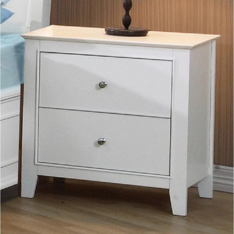 Waverly White 2-drawer Nightstand