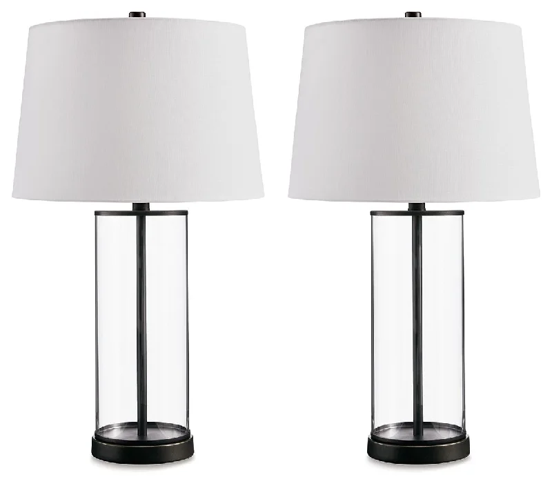 Wilmburgh - Clear / Bronze Finish - Glass Table Lamp (Set of 2)